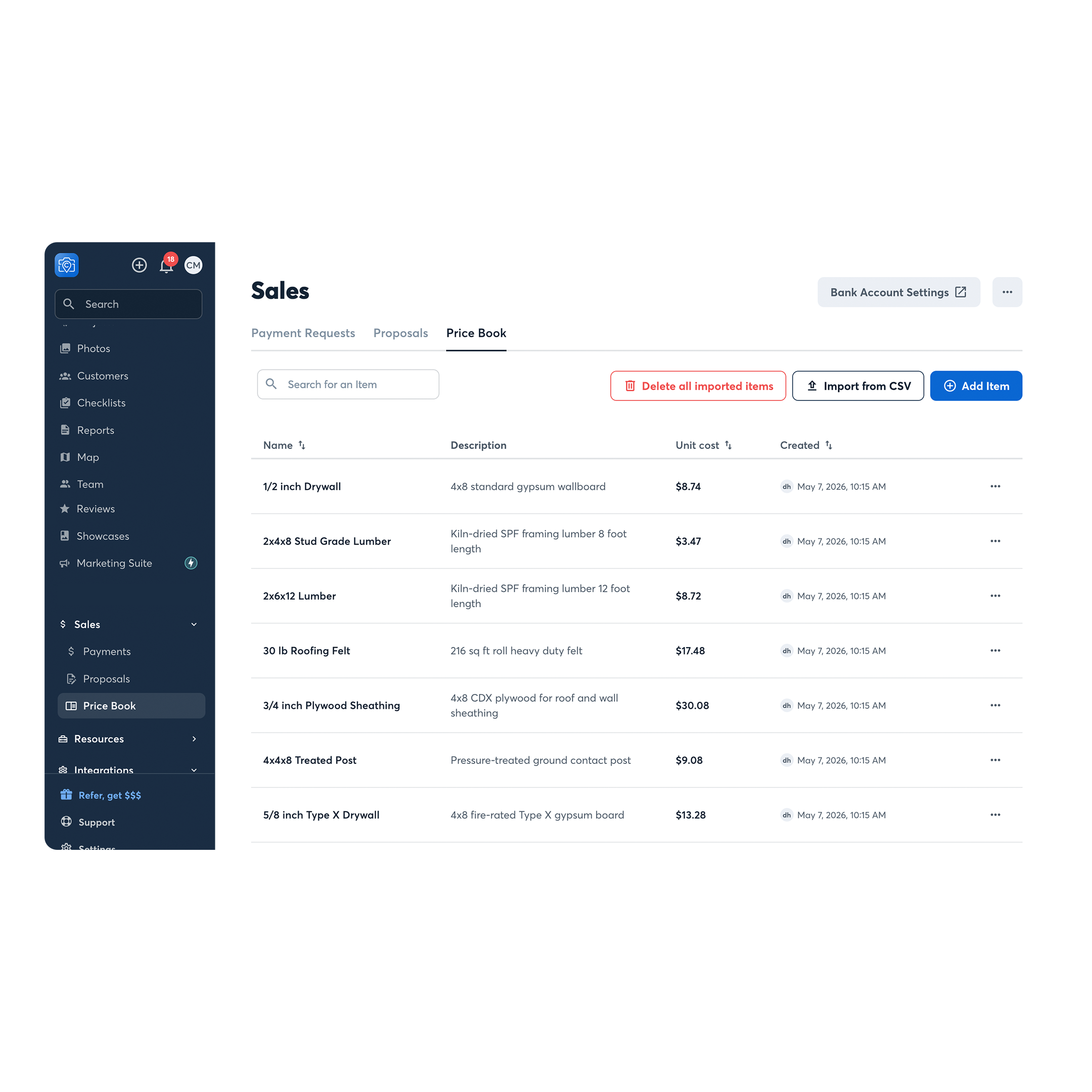 Salessuite pricebook