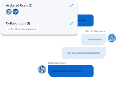 users and collaborators assigned to a project feed