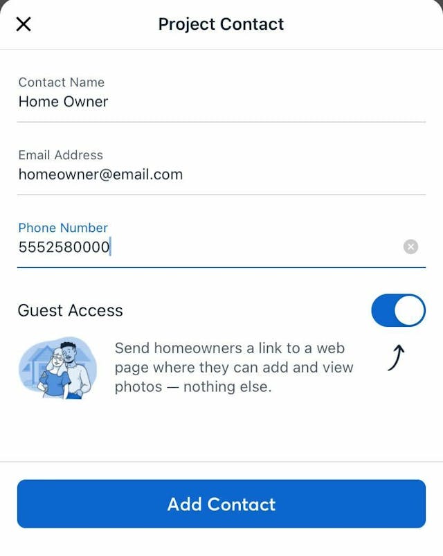 Add homeowners to companycam projects 2