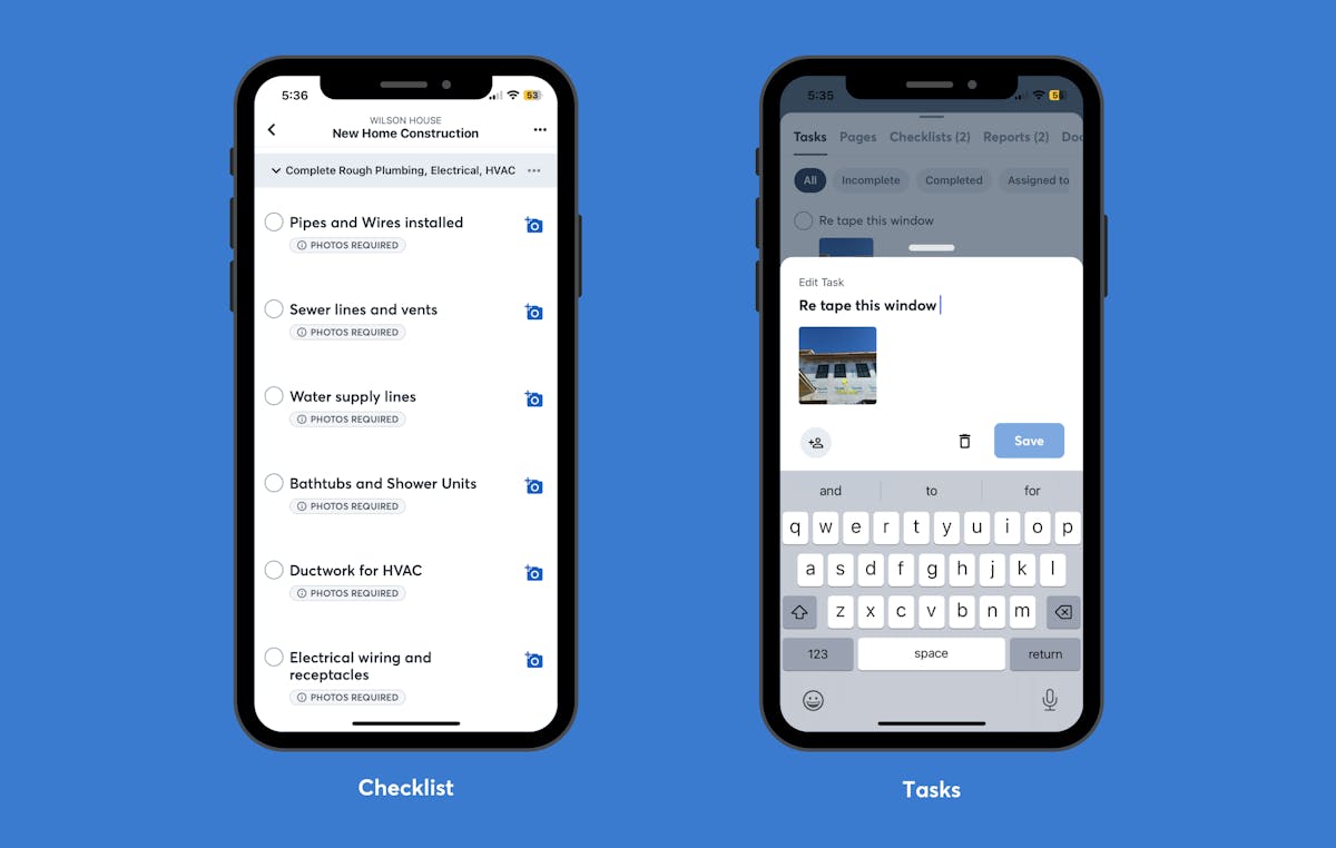 Checklist task comparison
